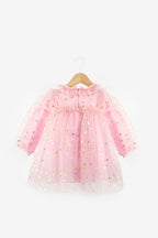 Le Mabelle Pink Star Detailed Baby Girl Tulle Dress - Vanessa