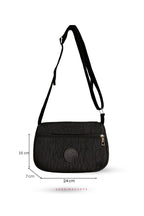 DERİMA Water Resistant Three Compartment Crinkle Fabric Crossbody and Shoulder Bag