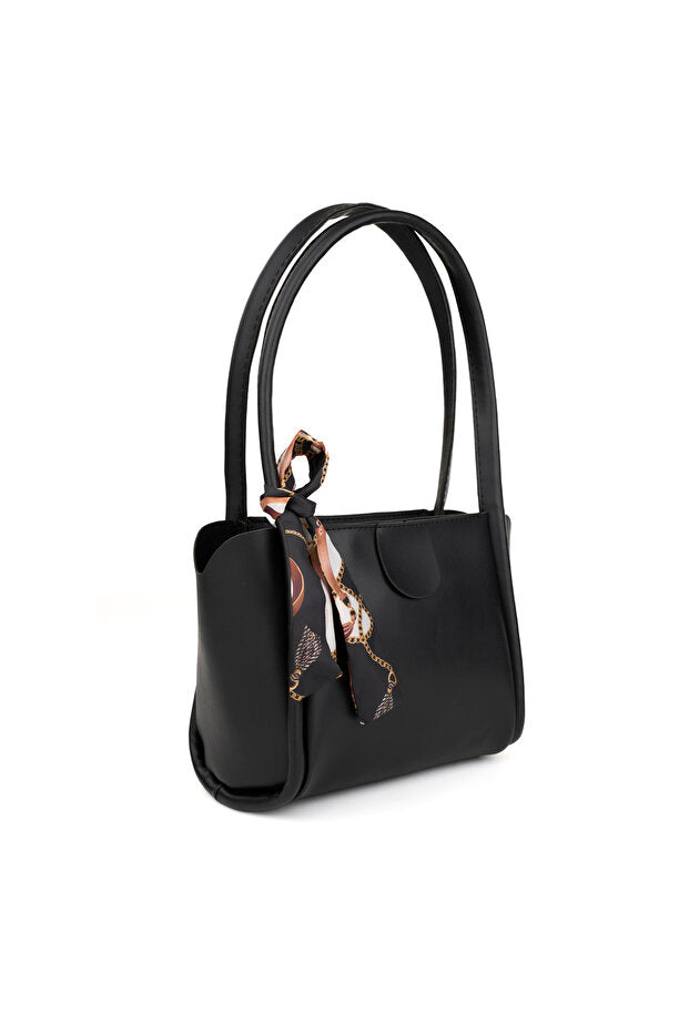 MYSTOBAG Women's Scarf Zipper Closure Shopper Hand and Shoulder Bag