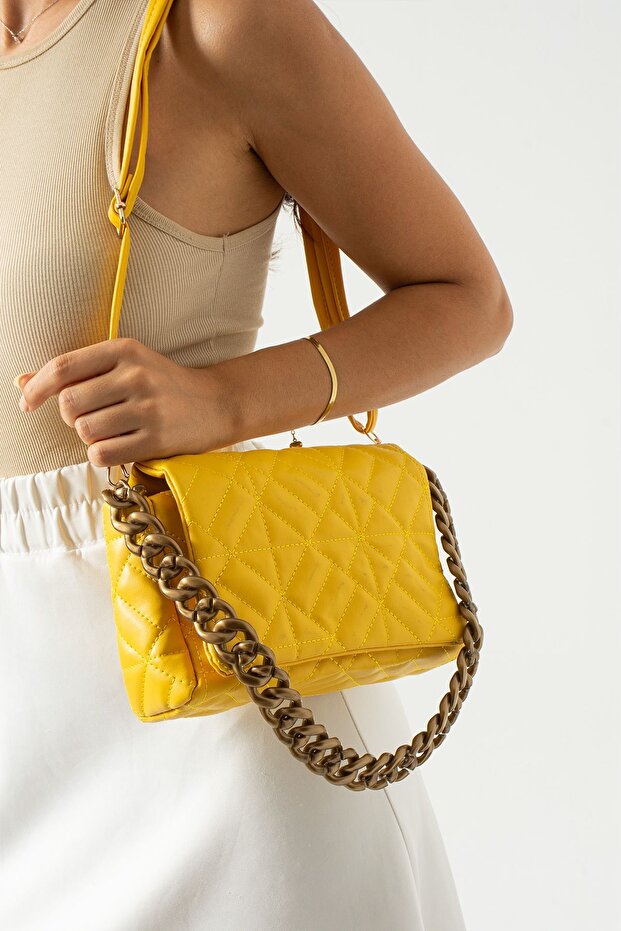 Kaya Bag Yellow Women's Shoulder and Crossbody Bag 15X26 Size