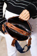 Original Justpolo Women's Dark Blue 5 Compartment Hand and Shoulder Bag