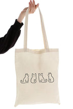Çınar Bez Çanta Little Cats Printed Raw Cloth Bag