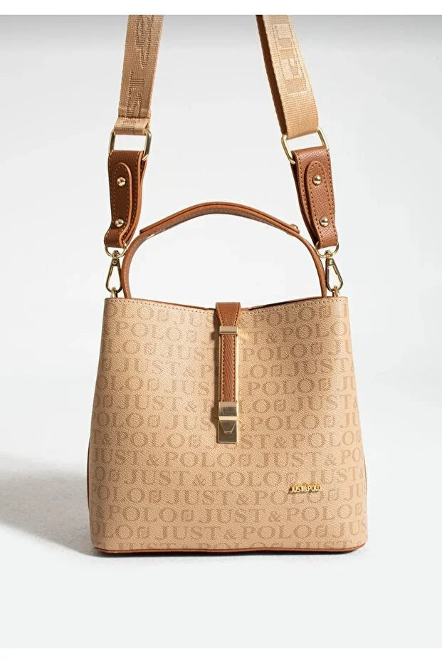 Original Justpolo Women's Dark Blue 5 Compartment Hand and Shoulder Bag