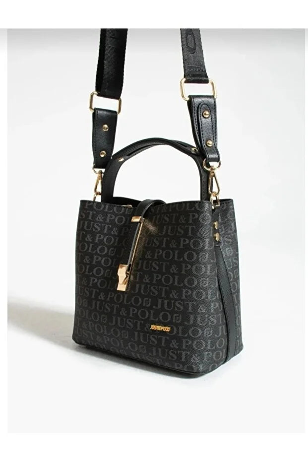 Original Justpolo Women's Dark Blue 5 Compartment Hand and Shoulder Bag