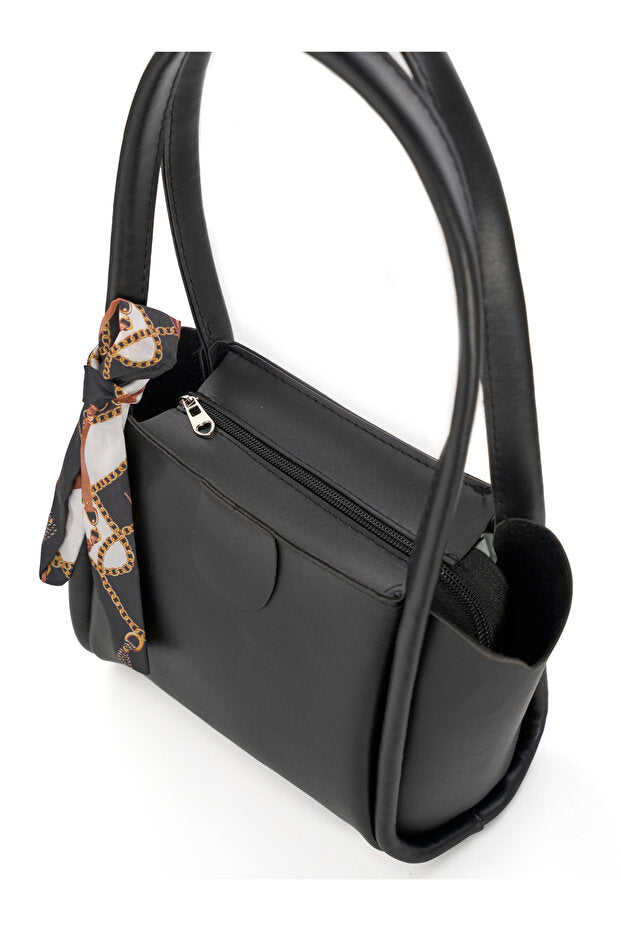 MYSTOBAG Women's Scarf Zipper Closure Shopper Hand and Shoulder Bag