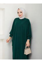 MODAMÜNASİP Long Sandy Ferace with Buttoned Front Bat Sleeves