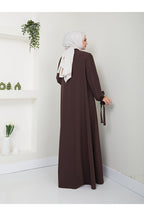 Ayşe Melek Fashion Women's Evening Dress with Scarf Collar Ferace - 2662