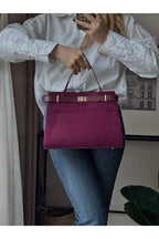 mèche atelier since 2024 Merlin Women's Suede Hand and Shoulder Bag Burgundy
