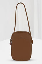 Frank Martin Venice Original - Tan Phone Holder Shoulder Bag with Cross Adjustable Strap and Zipper