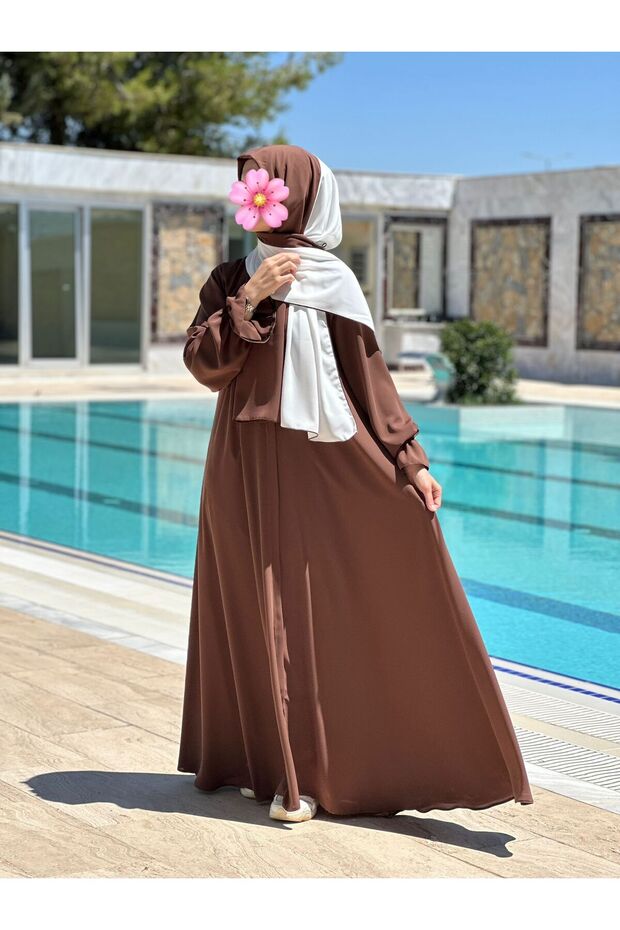 NAKŞİDİLİ Reglan Sleeve Mevlana Ferace Brown