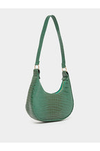 Styli Green Croco Shoulder Bag