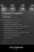 SOHO Original Women's Polo Collection Luxury Soft Leather Large Volume Oversized Classic & Stylish Shoulder Bag