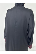 GigiTex Burgundy Danzele Abaya Hijab Shawl, Standard Size 38-44, Size Back Plain Front Patterned