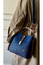 Original Justpolo Women's Dark Blue 5 Compartment Hand and Shoulder Bag