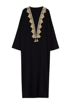 Trendyol Modest Black Gold Embroidery Detailed Woven Cap & Ferace & Abaya & Kimono Tctss24Kf00055