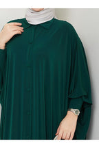 MODAMÜNASİP Long Sandy Ferace with Buttoned Front Bat Sleeves