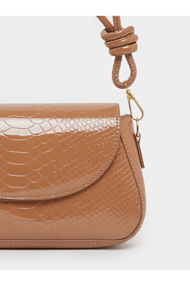 Styli Textured Shoulder Bag with Magnetic Closure
