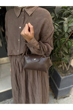 PurpleART Women's Bitter Brown Mini Hand and Shoulder Bag 13X20Cm