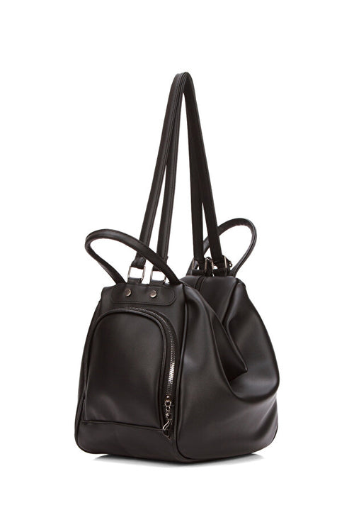 Adelina Bags Women's Soft Textured Functional Adjustable Strap Back Hand and Shoulder Bag Versatile Monkey Bag