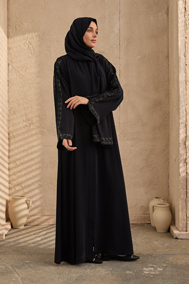 arga prive Special Design Navy Blue Shawl Suit Ferace