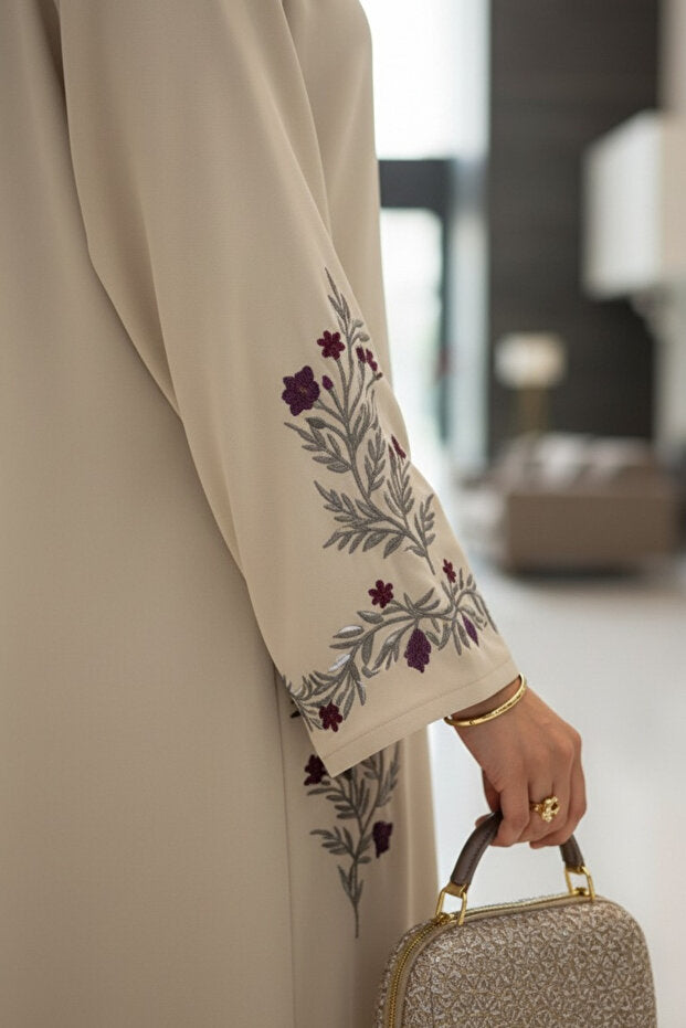 Muchmy Luxury High Quality Korean Nida Fabric Floral Embroidered Women's Abaya