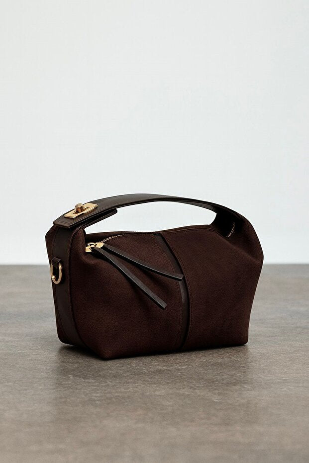 Women's Archel Suede Handbag Bitter Brown