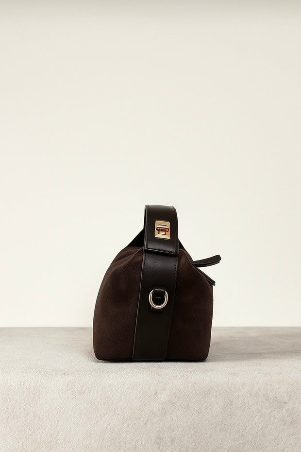 Women's Archel Suede Handbag Bitter Brown
