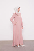 Levidor Powder Stone Embroidered Feather Detailed Ferace