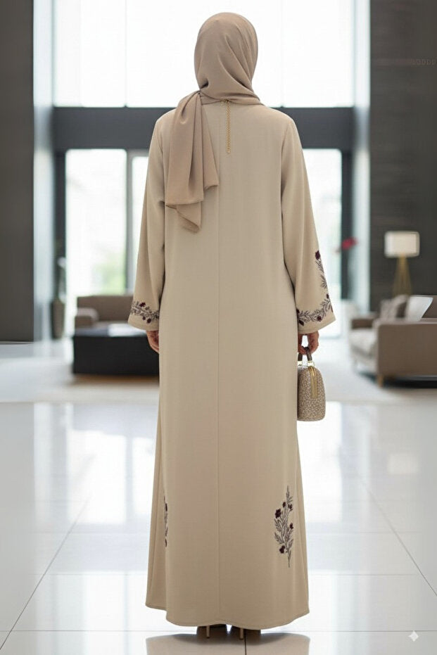 Muchmy Luxury High Quality Korean Nida Fabric Floral Embroidered Women's Abaya