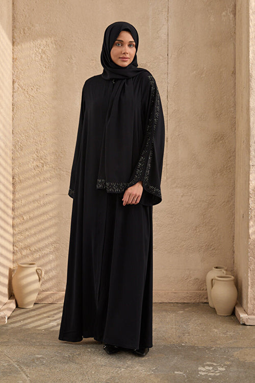 arga prive Special Design Navy Blue Shawl Suit Ferace