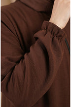 sefamerve Aerobin Fabric Sleeve Elastic Zippered Mevlana Ferace 4140-01 Brown