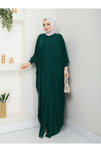 MODAMÜNASİP Long Sandy Ferace with Buttoned Front Bat Sleeves