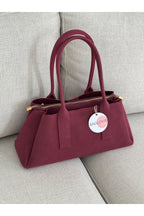 BAGLOVİS Burgundy Suede Women's Shoulder and Shoulder Bag En32 Boy16