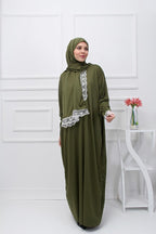 Defkay One-Piece Self-Wrapped Solid Color Stylish Women's Prayer Dress