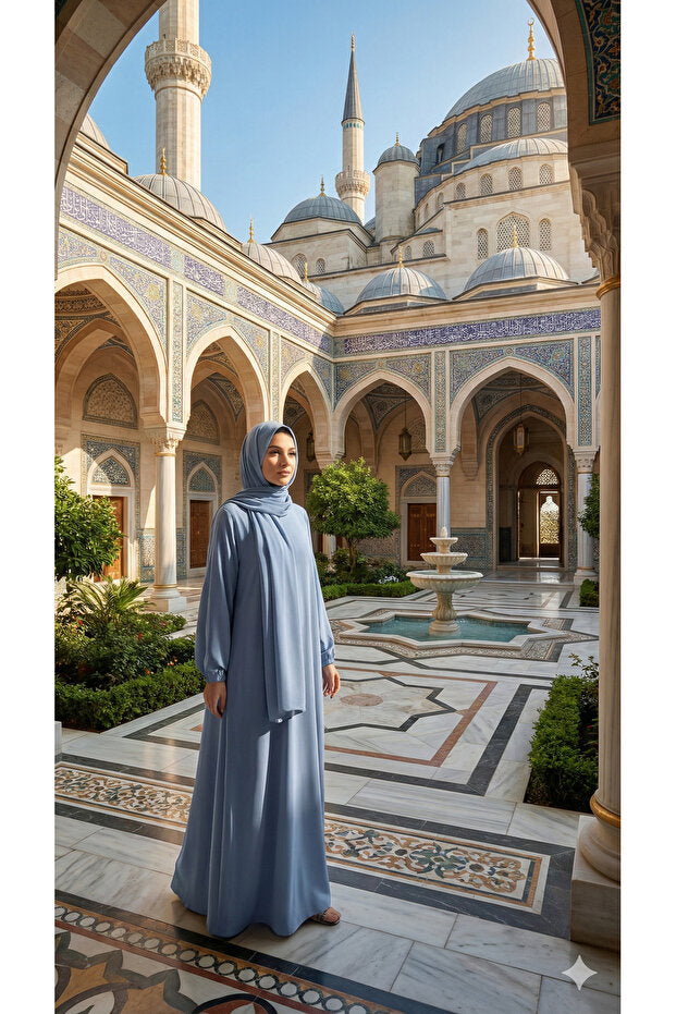 Vivezza Hajj and Umrah Dress with Shawl Gift and Pockets