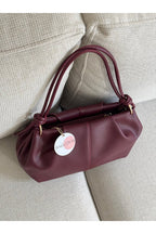 BAGLOVİS Women's Knot Detailed Medium Size Burgundy Faux Leather Zippered Shoulder Bag En35 Boy20