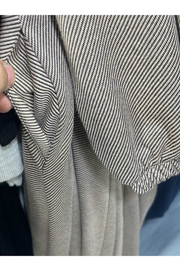 BERNEO Women's Hijab Winter Fabric Ferace with Pocket and Zipper Detail