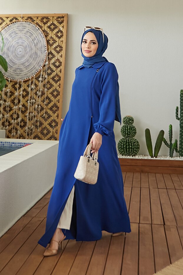 Neways Crepe Side Zipper Ferace Saks Blue 6541