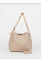 MODALAY Women's Vizyon Soft Leather 3 Compartment Handbag and Shoulder Bag with Scarf and Chain Accessories