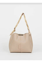 MODALAY Women's Vizyon Soft Leather 3 Compartment Handbag and Shoulder Bag with Scarf and Chain Accessories